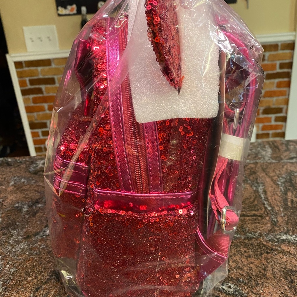 NWT 707 Street Exclusive Loungefly Magenta Mini Backpack - Picture 4 of 5